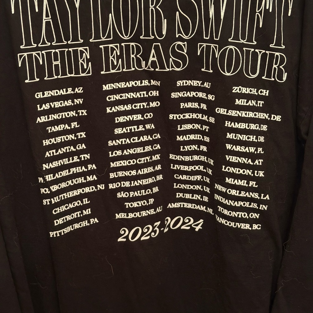 Taylor Swift Black Long Sleeve T-Shirt Live Photo - 3X. NWOT - Picture 2 of 5